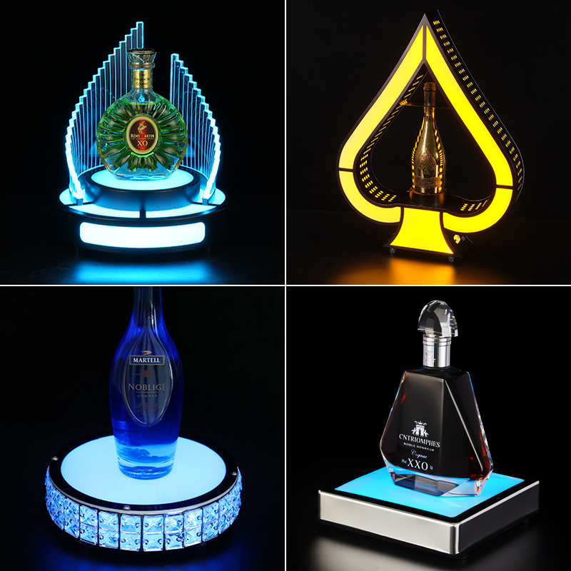 Zuo Shang 発光ワインシート バー KTV シャンパンワイン ワイントレイ ディスプレイスタンド ワインレーザースペード シャンパンベース