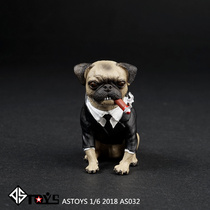 ASTOYS 1 6 AS032 Starling dog Pug soldier scene props CAN BE D black man scene spot
