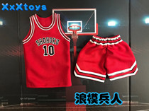 XxXtoys F003 1 6 soldiers slam dunk dunk Sakuragi Flower Road Xiangbei Basketball No. 10 ball suit spot