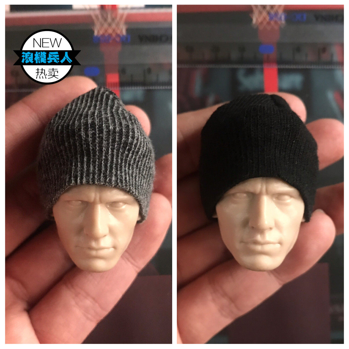 1 6 Soldiers Cold Cap Warm Hat Trend Style Hip Hop Bicolor Optional Without Human Head Model