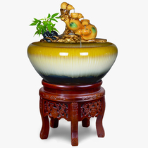 Jingdezhen ceramic goldfish tank living room balcony office landing household gourd flowing water fortune courtyard tank large