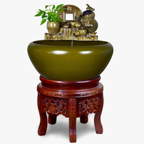 Zhaocai ceramic fish tank living room office TV cabinet home creative circulation water ecological goldfish tank ornaments