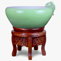 Jingdezhen living room ceramic fish tank water ornaments decorative circulating water fish tank Housewarming new home opening gift