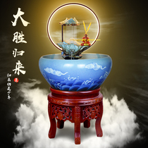 Ceramic fish tank Living room lucky filter circulating water ornaments Office balcony courtyard Household fish basin Large