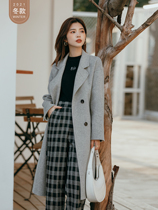 Seven Volume One cut small double-sided cashmere coat womens double-breasted fashionable high-grade gray woolen coat new 1683