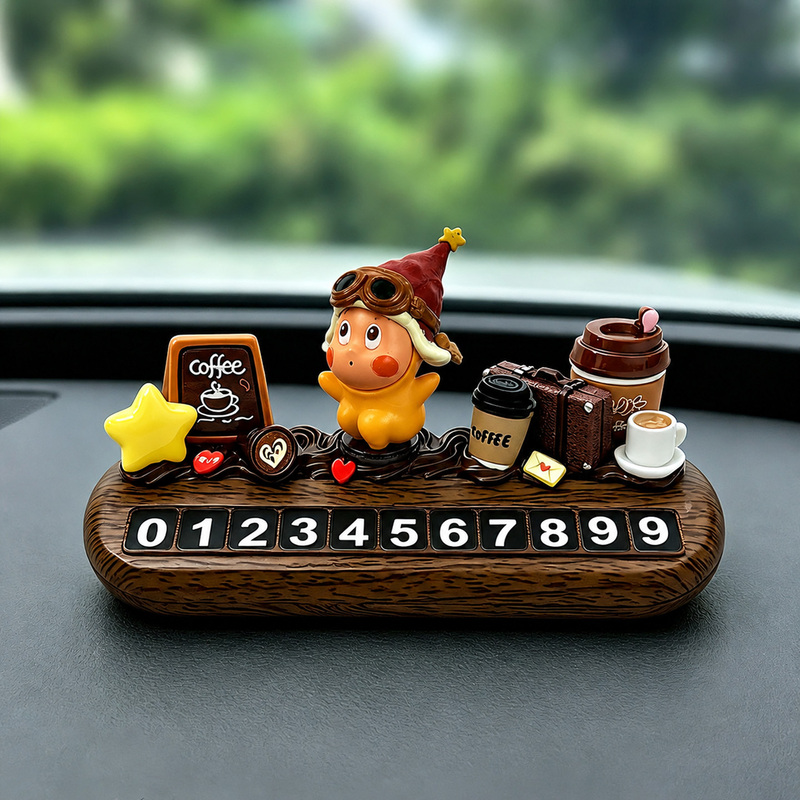 2026 New Model Car Phone Number Plate for Temporary Parking, Moving Car Card, High-End Ornament for Women