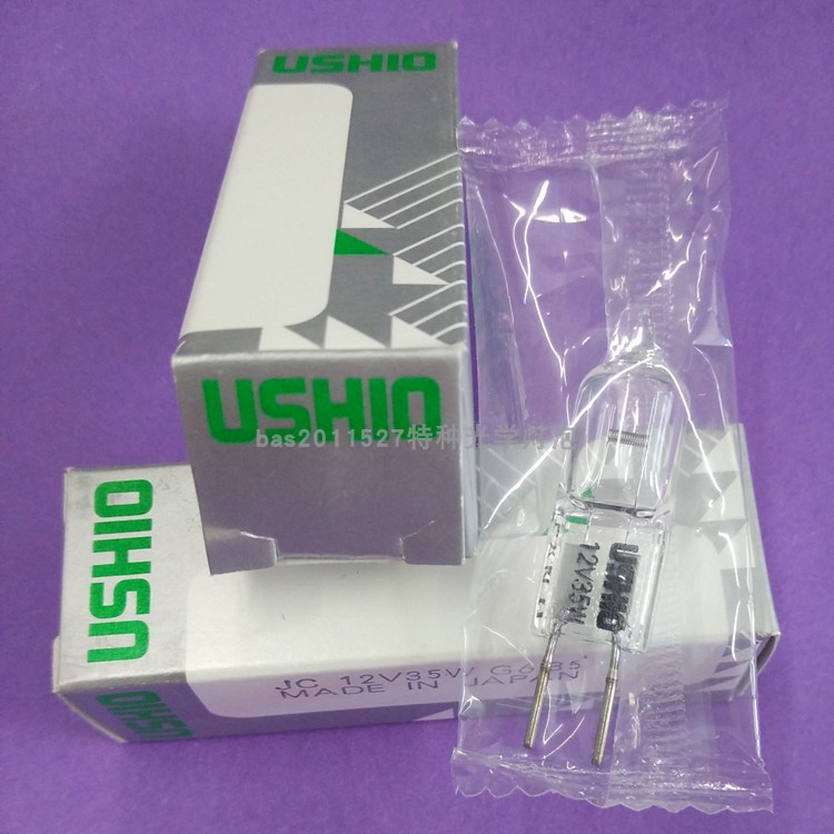 日本USHIO/优秀 JC 12V35W卤素灯泡显微镜生化仪光源灯珠G6.35