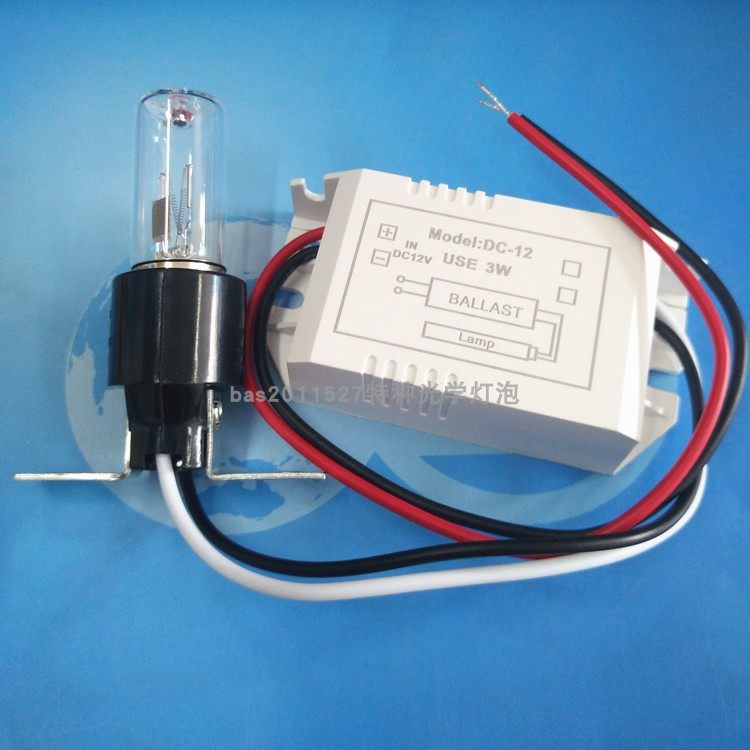 12V3W直流12V紫外线消毒灯185nm254nm鞋柜衣架杀菌灯10V3W灯泡
