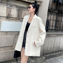 Superior White Suit Jacket Woman Spring Autumn Design Sensation Small Korean version loose casual Fashion foreign air Fried Street West Suit
