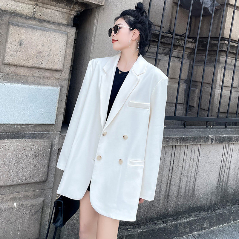 White Suit Jacket Woman Spring Autumn Korean Version Loose Design Sense small crowd Senior casual Fashion Fried Street West Suit Blouse