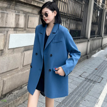 Senior Sensation Niche Klein Blue Suit Jacket Lady 2022 Spring Autumn Season Korean Version New Casual Loose Western Suit