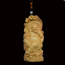 Boxwood carving car decoration pendant Solid wood carving Guanyin Maitreya Buddha Guan Gong God of wealth Amitofo crafts