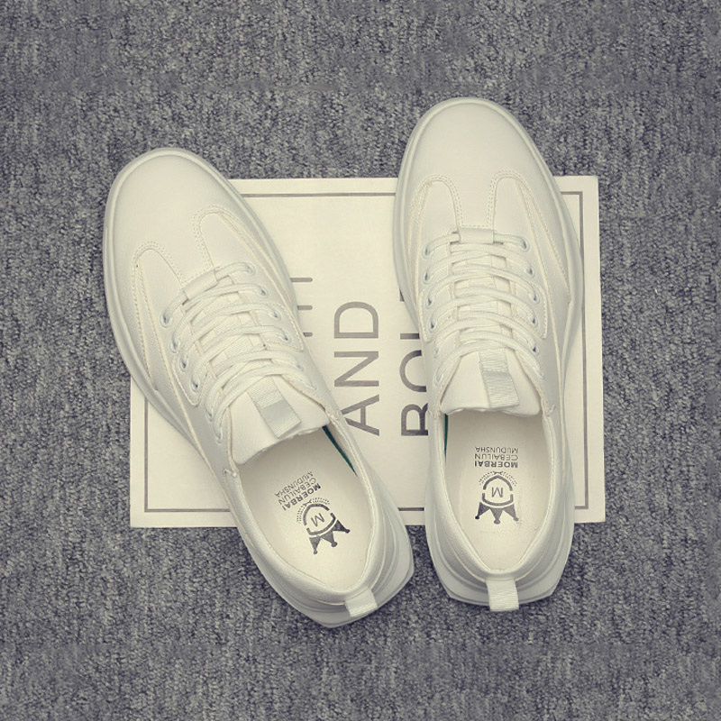 Men's shoes spring 2019 new white shoes men's Korean version of the trend of breathable skateboard shoes all-match thick-soled shoes men's trendy shoes
