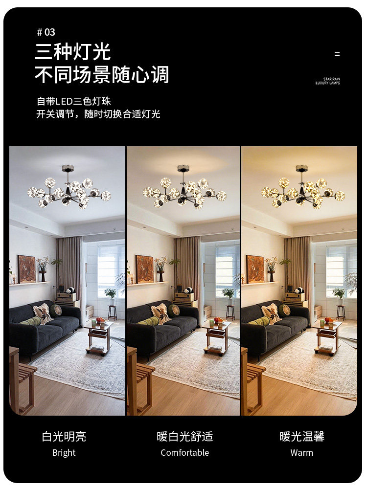 Nvc Lighting Living Room Chandelier Modern Simple Light Luxury High-End Dining Room Bedroom Lamp Whole House Lighting Package
