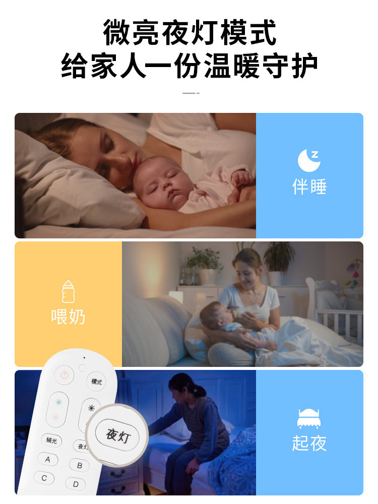 Nvc Lighting Led Ceiling Light, Simple and Luxurious, Modern Bedroom Lighting, Creative American-Style Master Bedroom Light, Bedroom Light