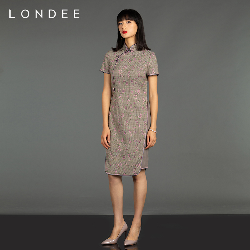 Londee/龙笛 Mulberry silk elegant handmade manual handicon, cheongsam 8T21168