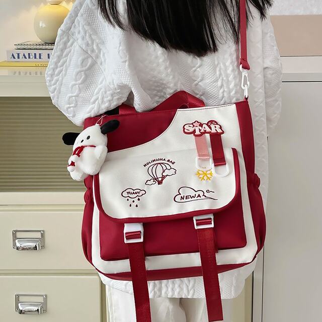 Fashionable cartoon large-capacity crossbody bag Japanese ins girl shoulder tote bag student backpack tutoring class bag