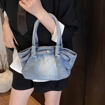 Niche Design High-End Denim Handbag 2025 New Retro Versatile Commuter Shoulder Bag