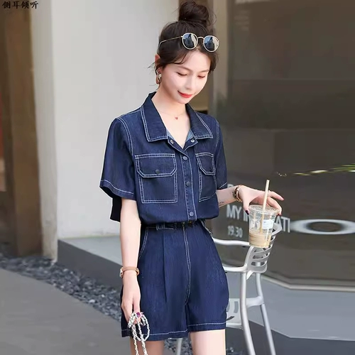 Летняя рубашка, шорты, штаны, комплект, подходит для подростков, короткий рукав, свободный крой