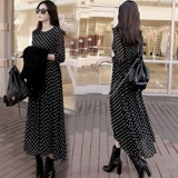 Весеннее осеннее шифоновое модное платье, лонгслив, длинная юбка, в корейском стиле, стиль бохо