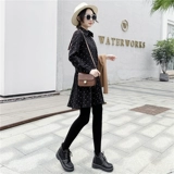 Осенний шифоновый лонгслив, платье, длинная базовая рубашка, в корейском стиле, средней длины