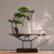 Weathered wood backflow incense burner ornaments sandalwood household indoor for Buddha tea ceremony creative large incense agarwood stove