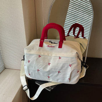 Cross-border high-looking bow-knot large-capacity travel bag luggage bag one-shoulder cotton-filled portable fitness sports boarding bag