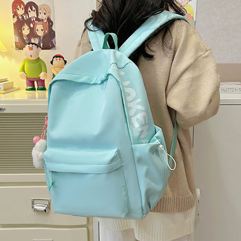 Japanese simple letter school bag casual sweet small fresh large capacity backpack junior high school lightweight student backpack
