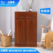 Youyouwa solid wood cabinet Household door simple entrance large cabinet Storage locker Simple and modern integrated