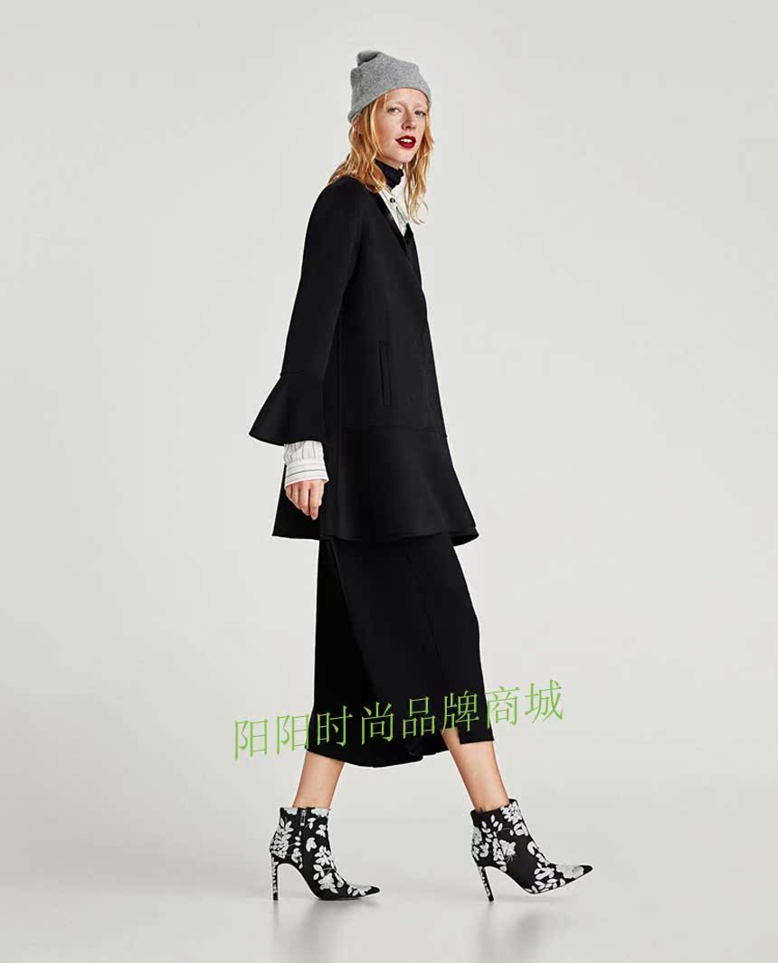 ZA / RA / 2017 mẫu mùa thu đông 2017 thời trang nữ hai mặt cashmere cổ tròn áo len dài 5854/222 - Trung bình và dài Coat áo khoác nữ form rộng