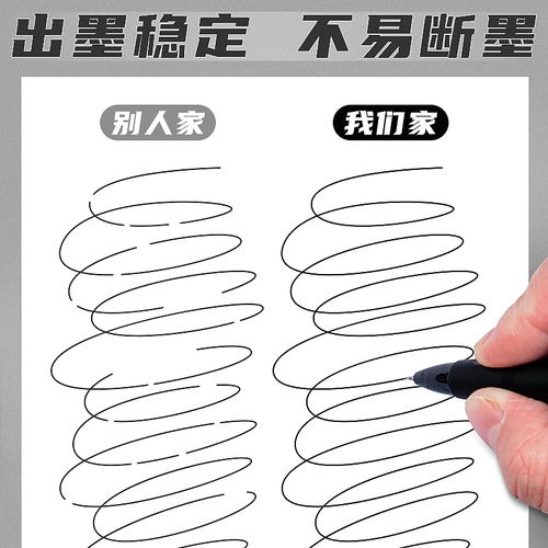 ST Head нажимает на ручки, а сердечная -быстро -нейтральная кисть черная ручка, черная ручка, черная 0,5 углеродная ручка.