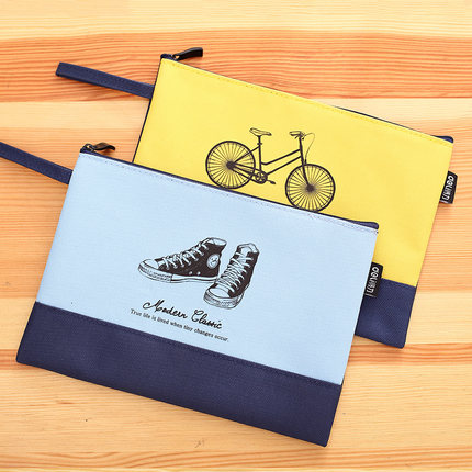 得力A4拉链文件袋 A5帆布学生卷子试卷袋资料