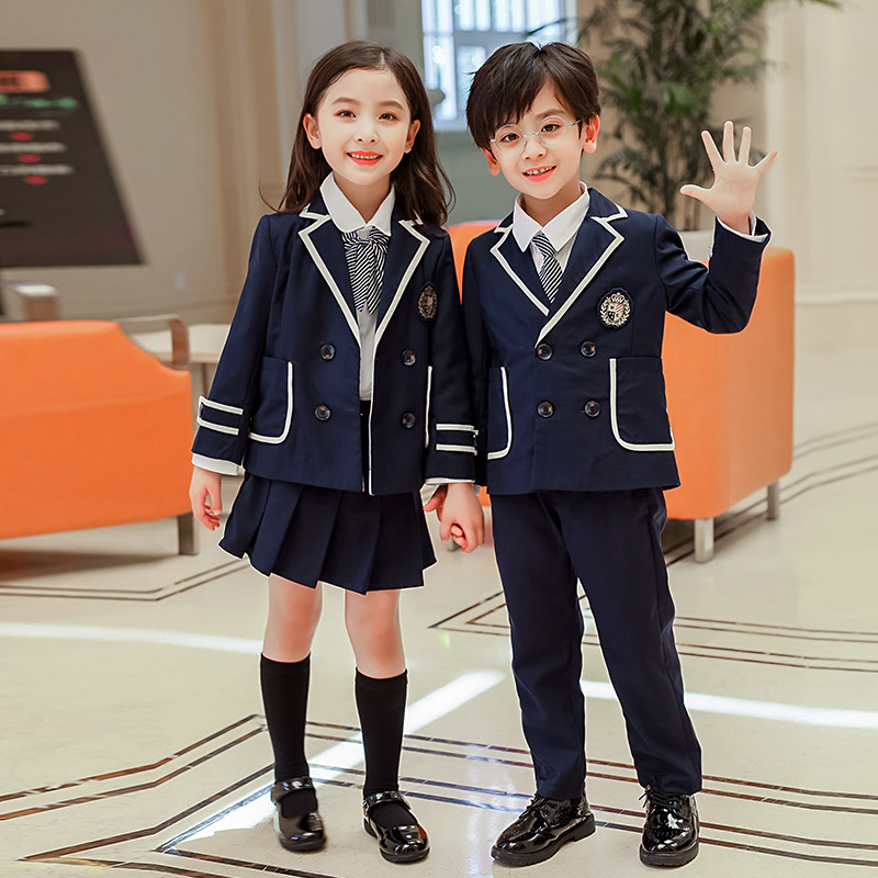 Primary students suit suit children's suit three pieces of British College wind show dress kindergarten suit