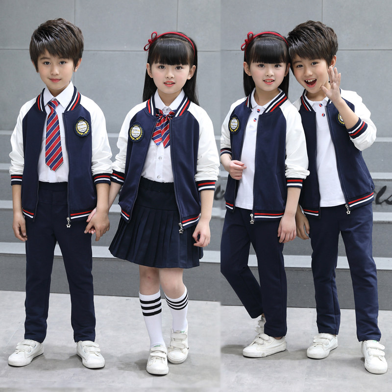 Kindergarten garden uniform British style baseball uniform primary school uniform children's new sports meeting performance class uniform three-piece set