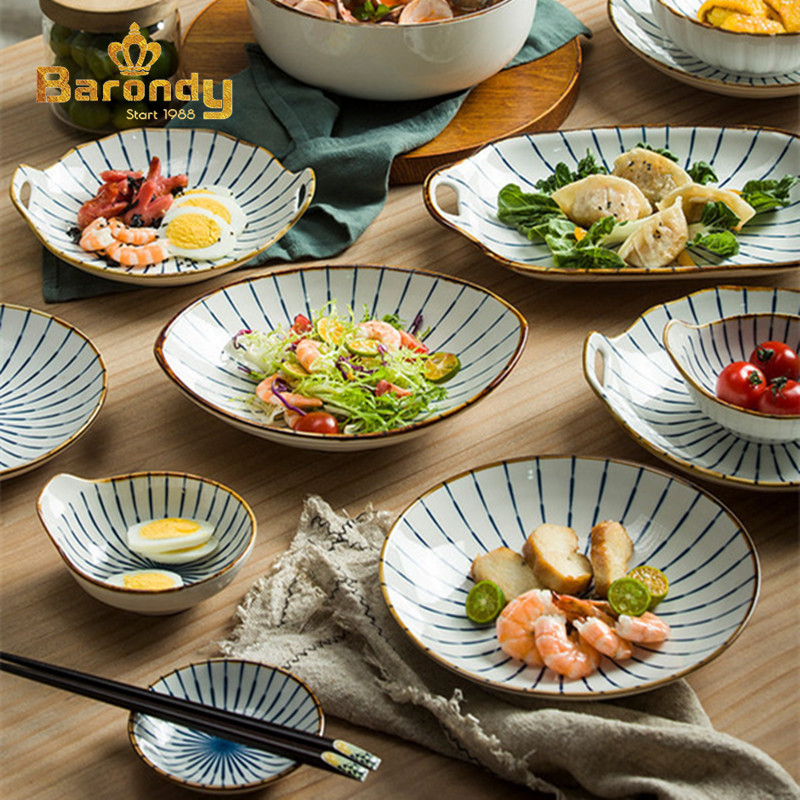 Barondy Jingdezhen Ceramic cutlery Japanese style Atmospheric Wedding Celebration Simple Grass Grain home Dish Suit Jo Relocation