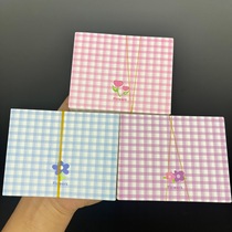 Large 10 cm packaged folding card hair accessories diy accessories hair band tag new plaid simple card