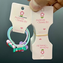 kp755 about 100 small small flowers folded in half card rubber band cardboard necklace keychain card hair ring headband tag