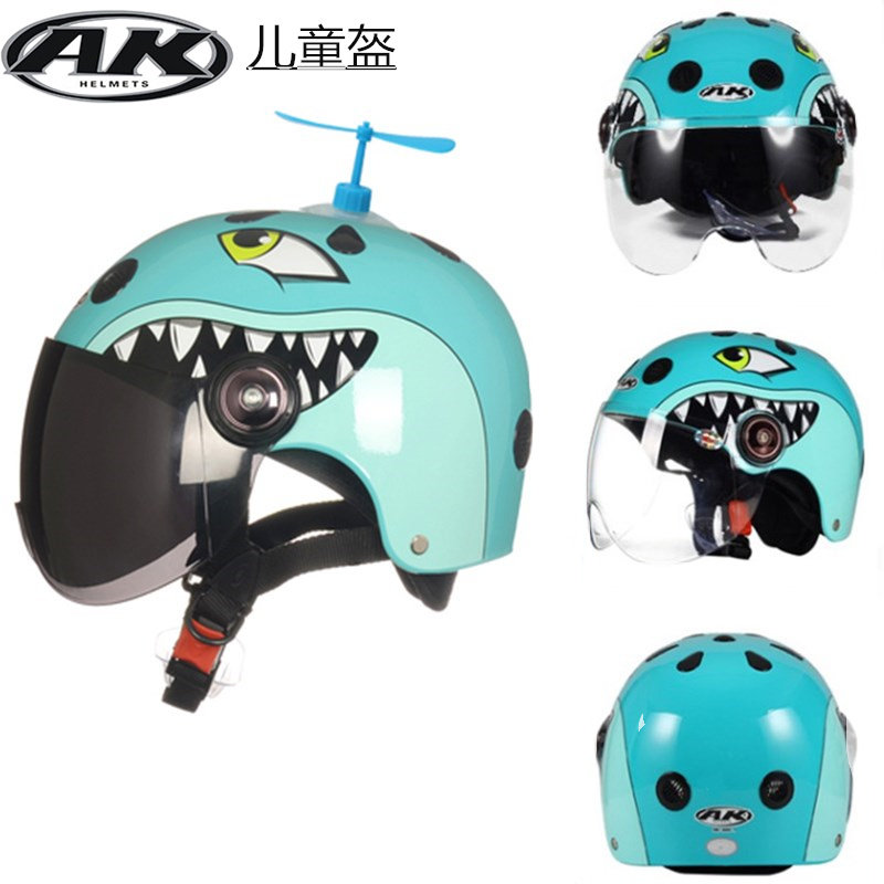 AK children's helmet Electric car boy female child baby four seasons cute summer half helmet gray helmet