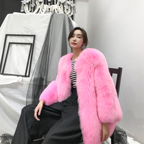  Imported fox fur grass jacket womens mid-length Korean long-sleeved 2021 Haining winter new temperament warm