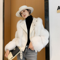 UPFURS imported fox fur fur coat female short 2022 winter new sheepskin locker coat