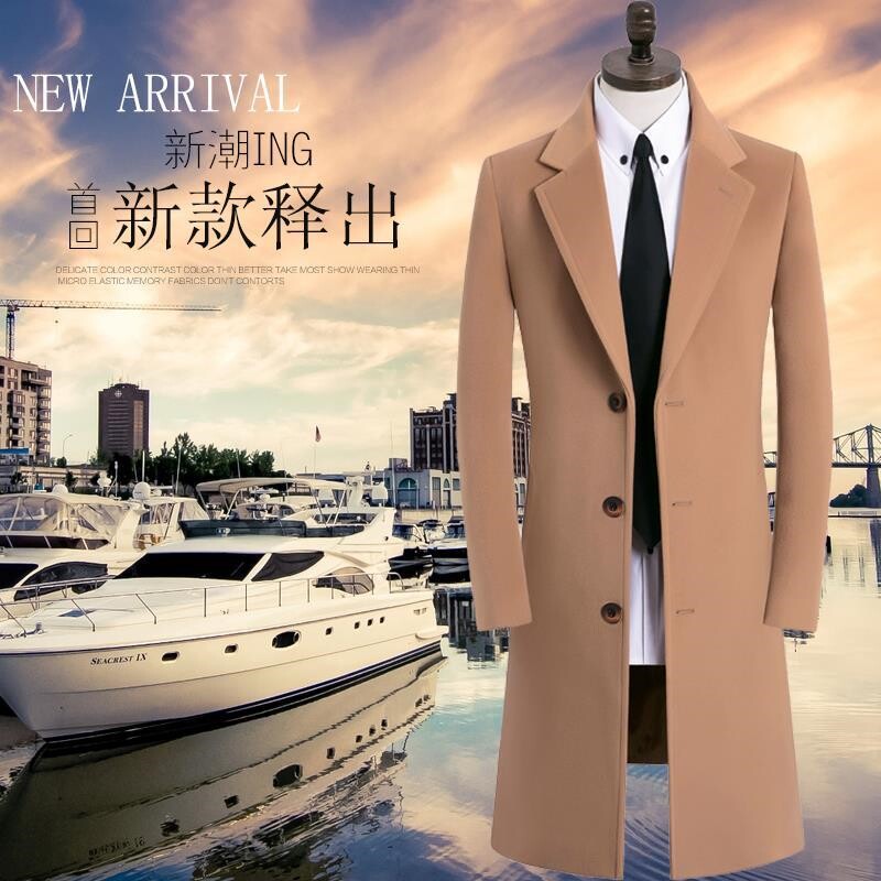 The new hip-hop short winter style winewear men's dark black ensemble cloak harbor wind, and the autumn winter cloak in the middle of the winter