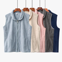 Autumn Winter Coral Suede Zipper Warm Vest Waistcoat Marclamping Womens Flannel Sumpsuit Waistcoat for lovers outside the waistcoat