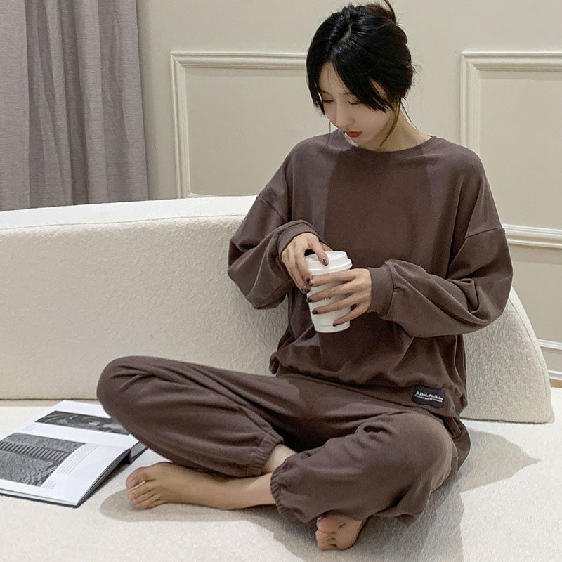 New Devellor Pajamas Female Winter Long Sleeve Sleeve Sleeve Sleeping Costume