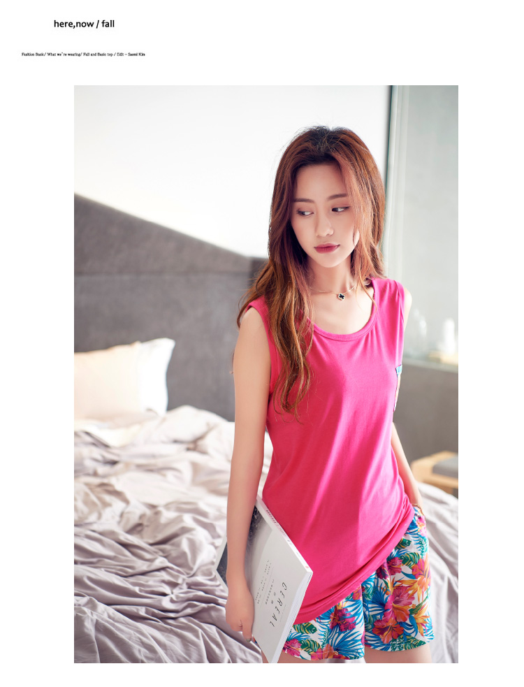 Mùa hè 2018 vài bộ đồ ngủ nữ xắt nhỏ tay áo ngắn tay trùm đầu cotton lỏng lẻo phục vụ nhà quần nam đi biển bộ đũi nam