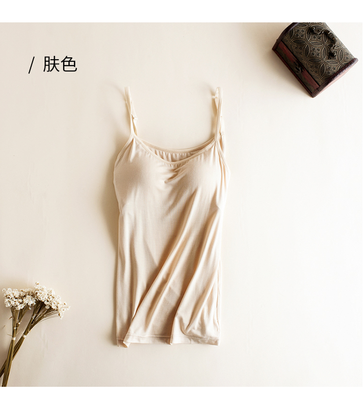 Phụ nữ đồ lót camisole với miếng đệm ngực Modal áo ngực một mảnh với áo dưới không có vòng thép áo lót 3 dây