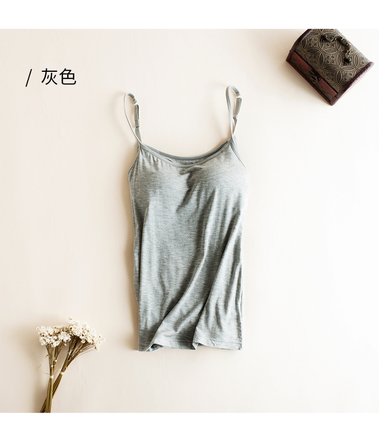 Phụ nữ đồ lót camisole với miếng đệm ngực Modal áo ngực một mảnh với áo dưới không có vòng thép áo lót 3 dây