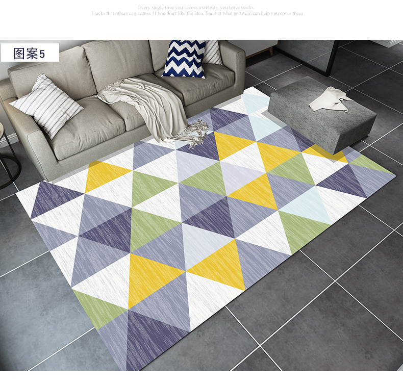 Tối giản hiện đại IKEA hình học thảm phòng khách bàn cà phê sofa thảm lớn mô hình phòng ngủ trừu tượng thảm Bắc Âu - Thảm tấm trải sàn