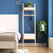 Nordic ins Wind small ladder bedside table bedroom simple modern shelf Net Red simple storage cabinet solid wood