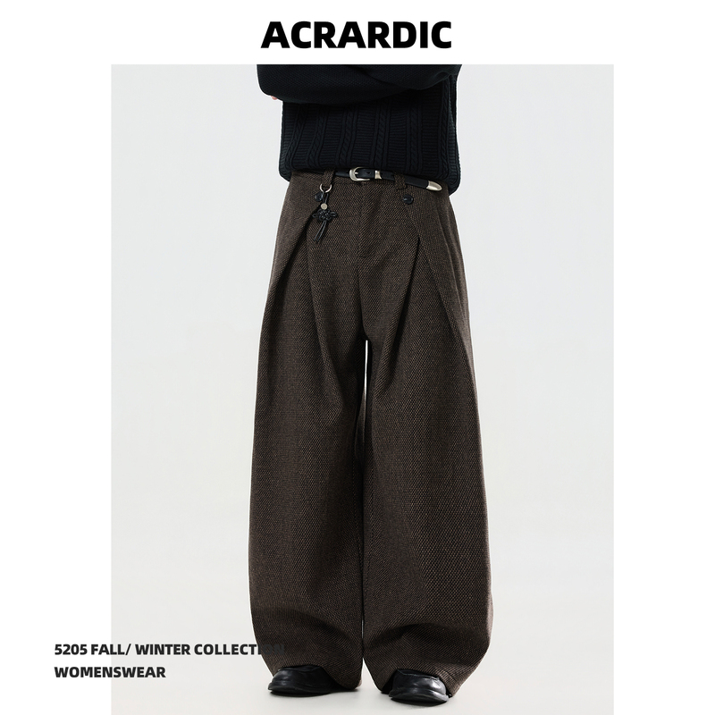 Acrardic American-Style Pleated Design Wool Casual Trousers for Men and Women, Old Money Style Cleanfit Thickened Wide-Leg Pants Acrardic American-Style Pleated Design Wool Casual Trousers for Men and Women, Old Money Style Cleanfit Thickened Wide-Leg Pants