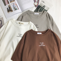  @Fangshao Mens 2021 summer mens short-sleeved loose trend T-shirt ulzzang student Hong Kong trend brand top